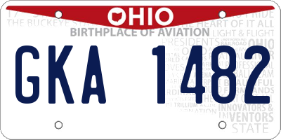OH license plate GKA1482