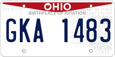 OH license plate GKA1483