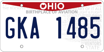 OH license plate GKA1485