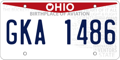 OH license plate GKA1486