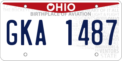 OH license plate GKA1487
