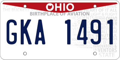 OH license plate GKA1491