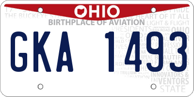OH license plate GKA1493