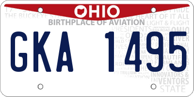OH license plate GKA1495