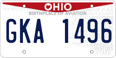 OH license plate GKA1496