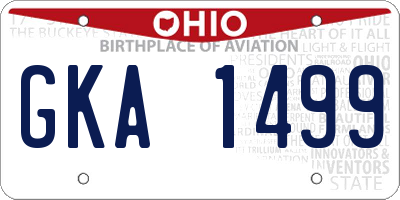 OH license plate GKA1499