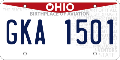 OH license plate GKA1501