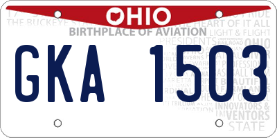 OH license plate GKA1503