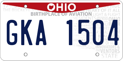 OH license plate GKA1504