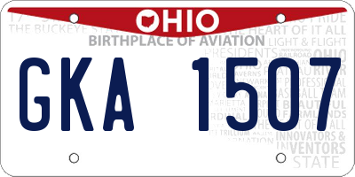 OH license plate GKA1507