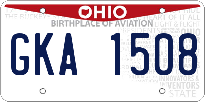 OH license plate GKA1508