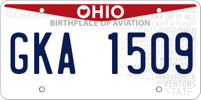 OH license plate GKA1509
