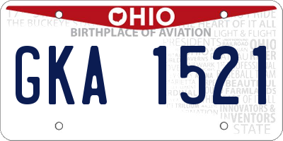 OH license plate GKA1521