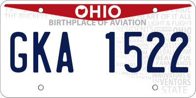 OH license plate GKA1522