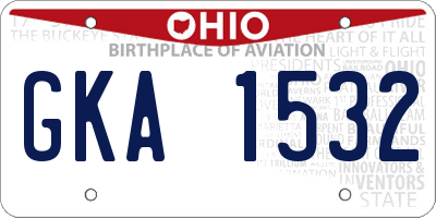 OH license plate GKA1532