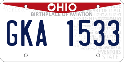 OH license plate GKA1533