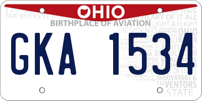 OH license plate GKA1534
