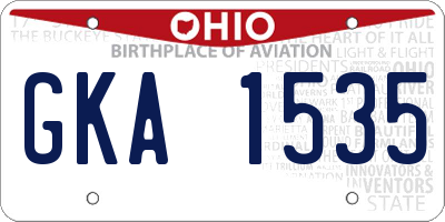 OH license plate GKA1535