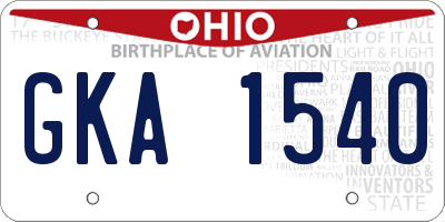 OH license plate GKA1540