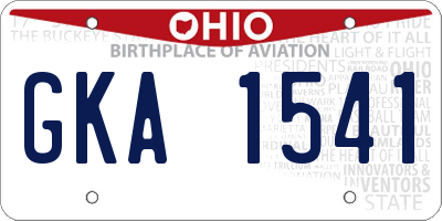 OH license plate GKA1541