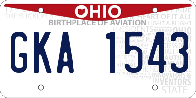 OH license plate GKA1543