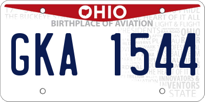OH license plate GKA1544
