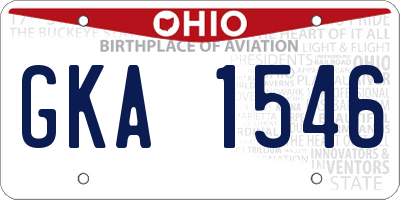 OH license plate GKA1546