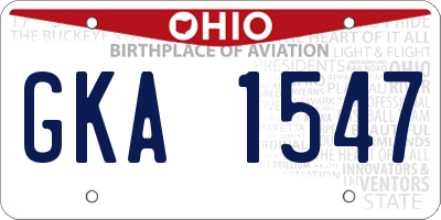 OH license plate GKA1547