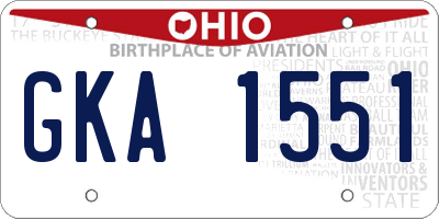 OH license plate GKA1551
