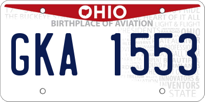 OH license plate GKA1553