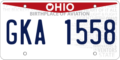 OH license plate GKA1558