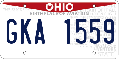 OH license plate GKA1559