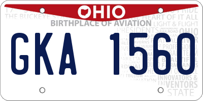 OH license plate GKA1560
