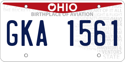 OH license plate GKA1561