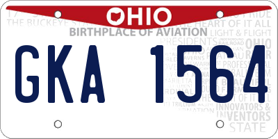 OH license plate GKA1564
