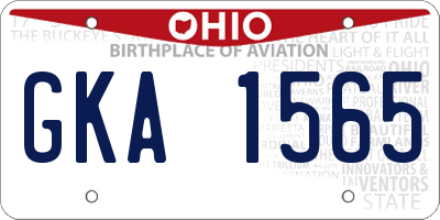 OH license plate GKA1565