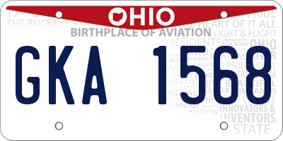 OH license plate GKA1568