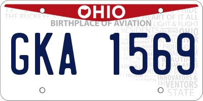 OH license plate GKA1569