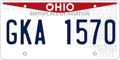 OH license plate GKA1570