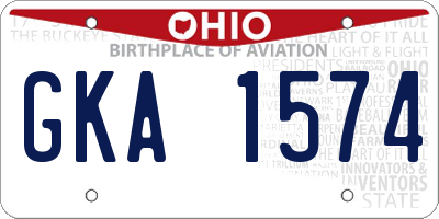 OH license plate GKA1574