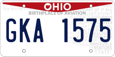 OH license plate GKA1575