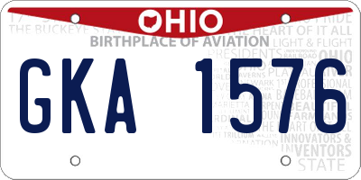 OH license plate GKA1576