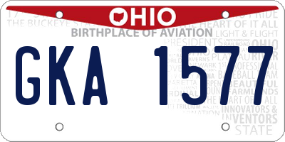 OH license plate GKA1577