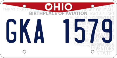OH license plate GKA1579