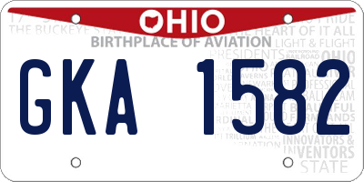 OH license plate GKA1582