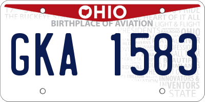 OH license plate GKA1583