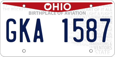 OH license plate GKA1587