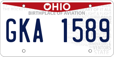 OH license plate GKA1589