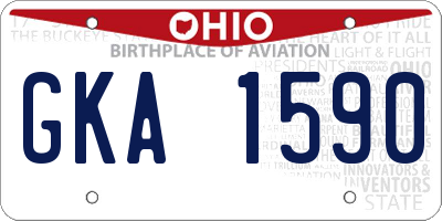 OH license plate GKA1590
