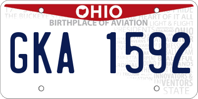 OH license plate GKA1592